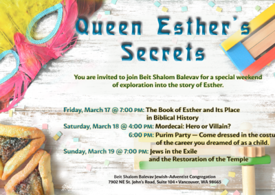 Purim - Queen Esther's Secrets - 3-day Seminar
